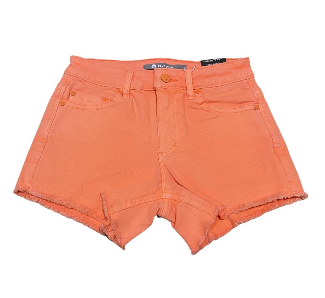 Tractr Brittany Denim Shorts Girls Neon Orange